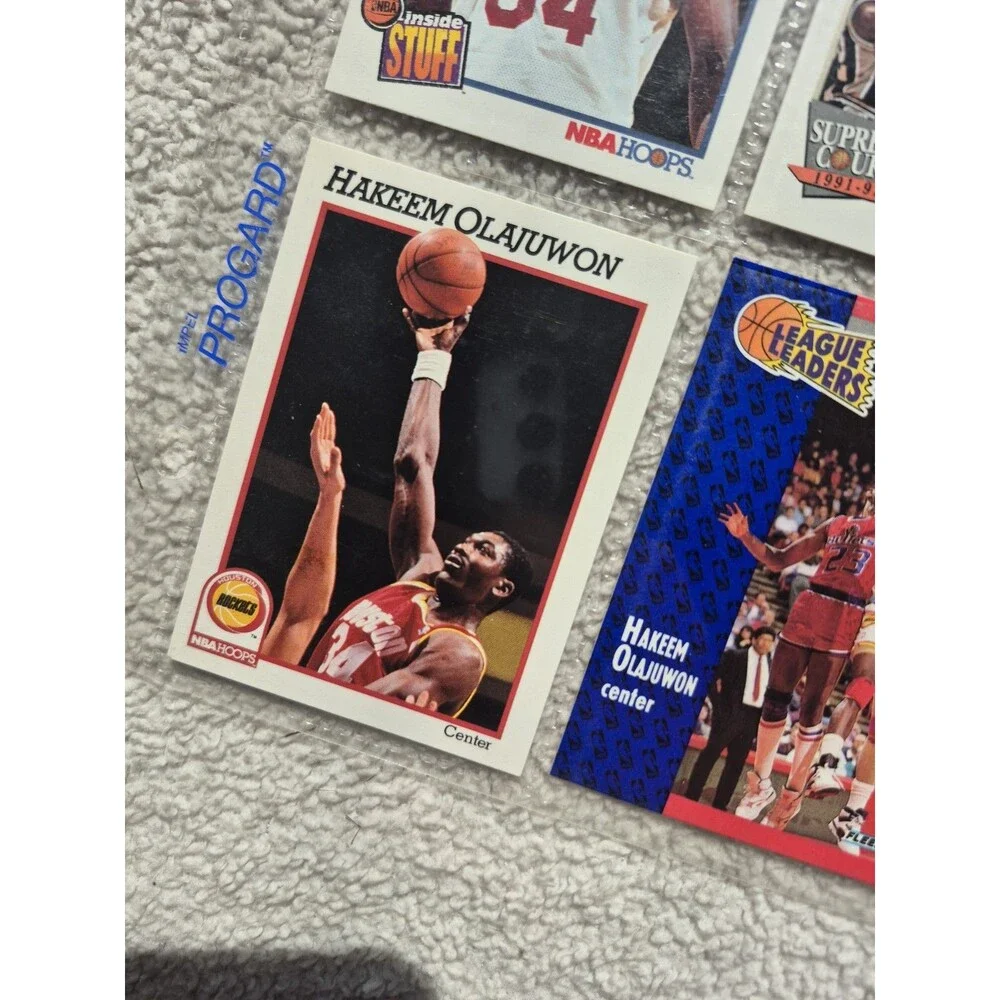 Hakeem Olajuwon Lot of 15+ Cards – 1991 Fleer All-Star, League Leaders, NBA...